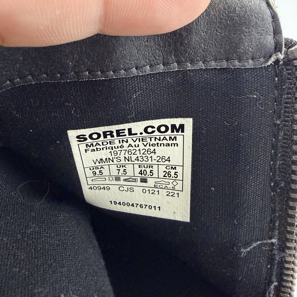 Sorel Women Boots Beige Suede Size 9.5 Chelsea Zip Ankle Lug‎ Sole Waterproof - Picture 7 of 10
